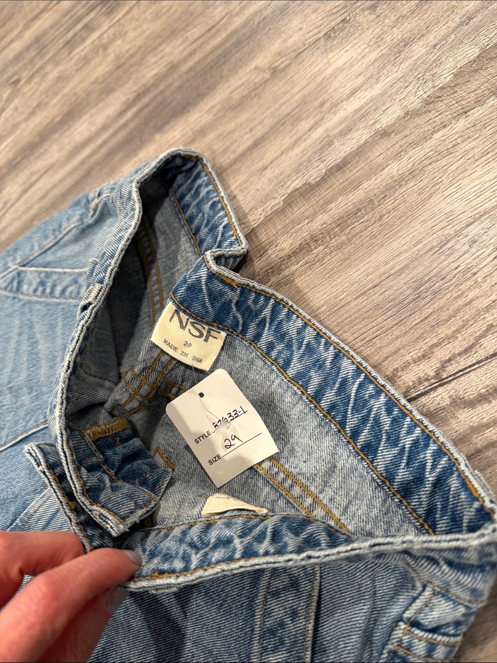NSF NWT High Rise Utility Jeans Size 29 Wide Leg Denim NEW WITH TAGS - Picture 6 of 9